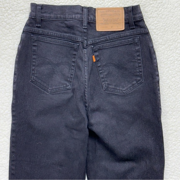 Vintage 80’s 90’s Levi’s Orange Tab High Waisted 
Tapered Black Denim Mom Jeans - Picture 8 of 10